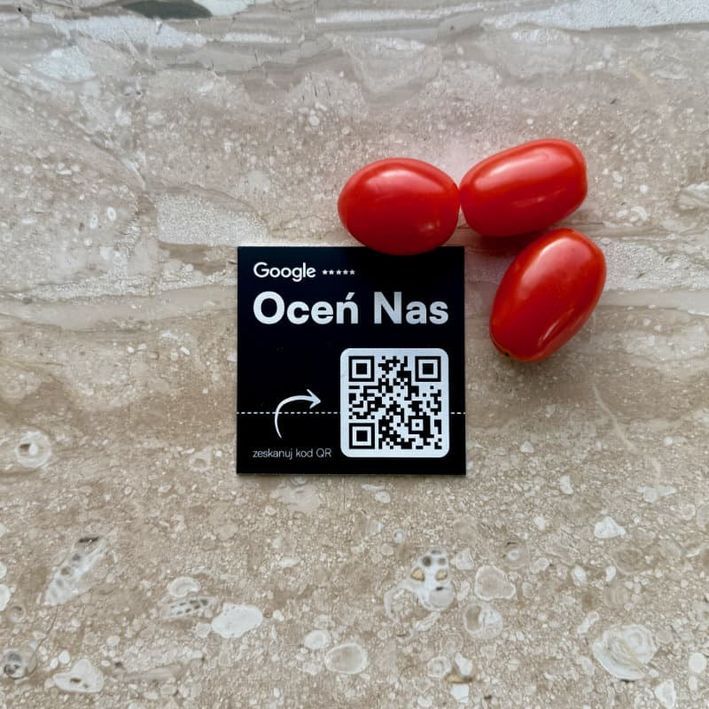 Tabliczka aluminiowa do opini Googla na stół