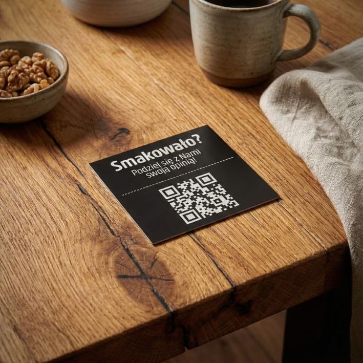 Aluminiowe tabliczki stworzone do stolików